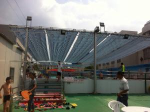 2014年4月常州市橫林小學(xué)游泳館 游泳池，遮陽(yáng)蓬